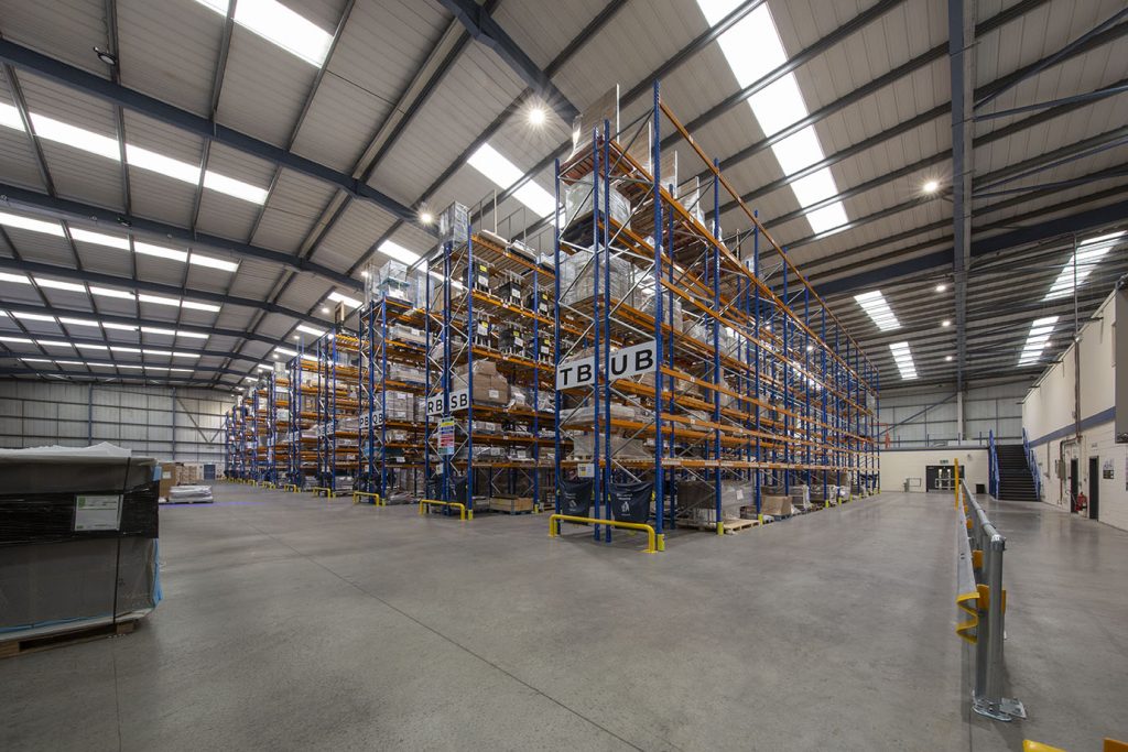 warehouse shelves